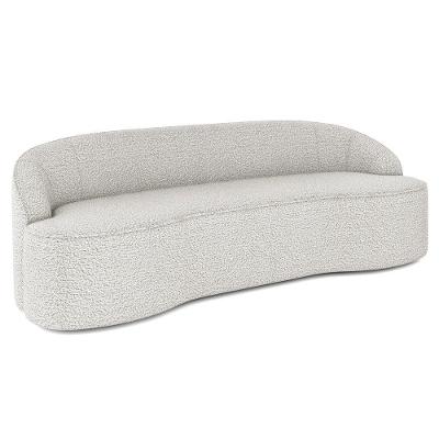Sofá 3 Lugares Para Sala De Estar Living 180cm Theo D06 Bouclê Creme - Mpozenato
