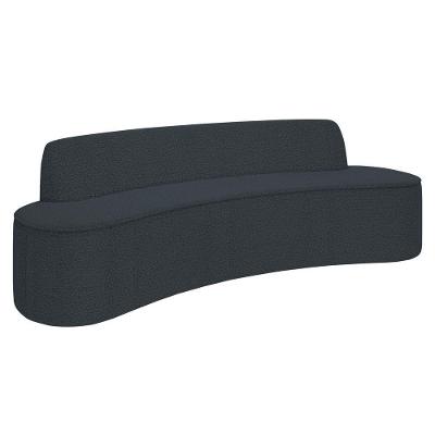 Sofá 3 Lugares Para Sala De Estar Living 180cm Koane D06 Bouclê Cinza Escuro - Mpozenato