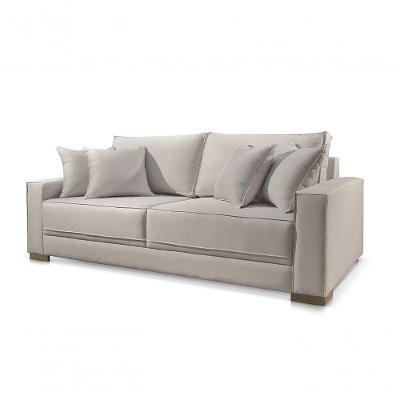 Sofá 3 Lugares Fixo Living Hotello Linho Cinza Chumbo 2,2m