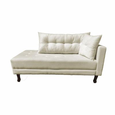 Divã Recamier Troya 1,40 Cm Lado Direito Suede Bege