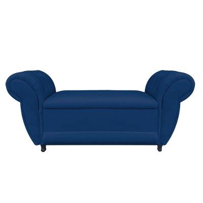 Divã Recamier Grécia 1,55 Cm Suede Azul Marinho