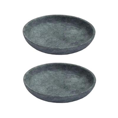 Kit 2 Pratos Fundo Para Massa Em Pedra Sabão Borda Alta 18Cm