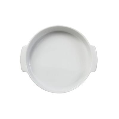Travessa Redonda Em Porcelana Assar E Servir 21X4,5Cm Germer Branco