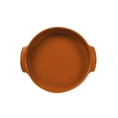 Travessa Redonda Em Porcelana Assar E Servir 21x4,5cm Germer Laranja