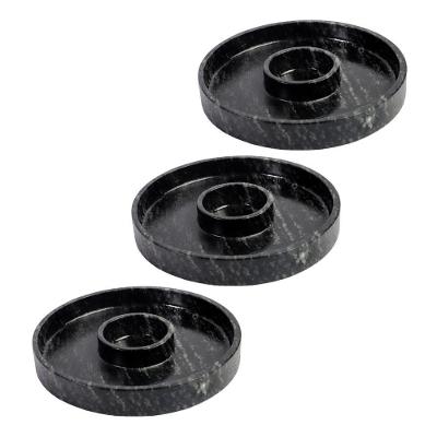 Kit 3 Prato Molheira Servir Porção Carnes Pedra Sabão P 22Cm