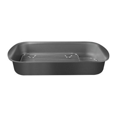 Assadeira Com Grelha Alumínio Com Revestimento Antiaderente Starflon Grafite 34 Cm 4,9l