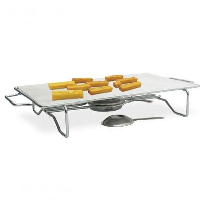 Rechaud Retangular Grande Cromada Chapa Alumínio 380X240mm