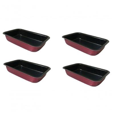Kit 4 Formas Assadeiras De Cuca Retangular Antiaderente
