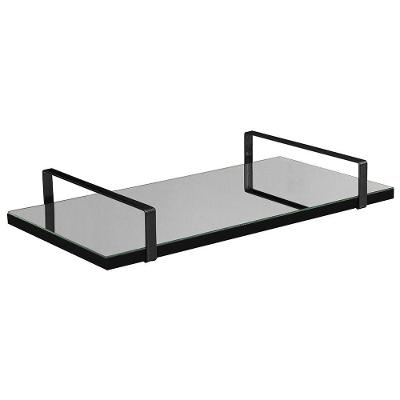 Bandeja Espelhada 25x50cm Borda Infinita Alça Preta