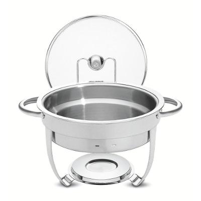 Rechaud Tramontina Redondo Em Aço Inox Banho Maria Com Suporte Para Tampa 4,3 L Tramontina