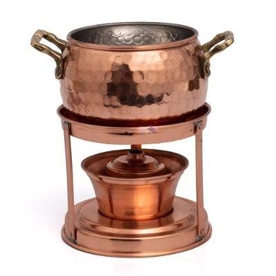 Rechaud Fogareiro Cobre Fondue Queijo Chocolate Mini 500Ml.