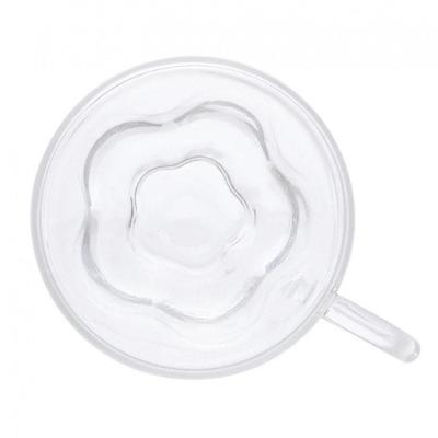 Jogo De Xícaras De Café Parede Dupla Flor Hibisco 75 Ml Lyor