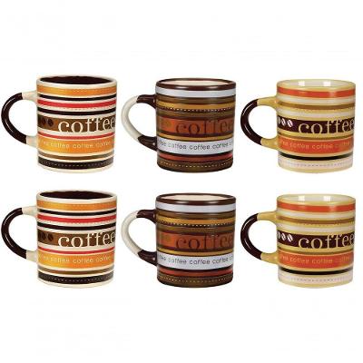 Jogo Mini Caneca Cerâmica Caboclo 110Ml 6 Unidades - Yazi