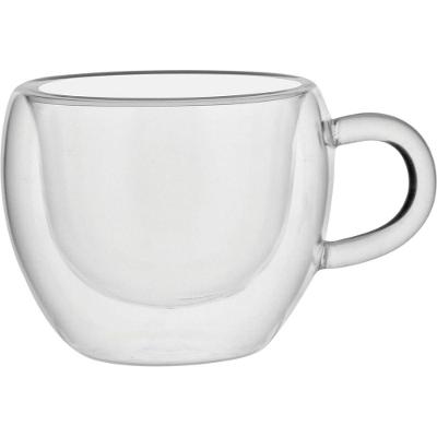 Clear Xícara Café 6X9X7Cm 75Ml Borosilicato Transp 6Pç Parede Dupla