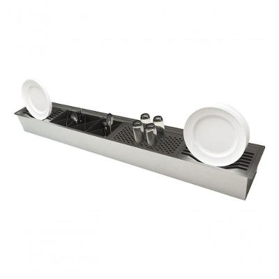 Calha Gourmet Inox Escovado 150cm Cm Para Bancada Mármore