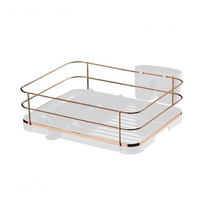 Escorredor Louca Talheres Cozinha Branco Rosé Gold 982rg