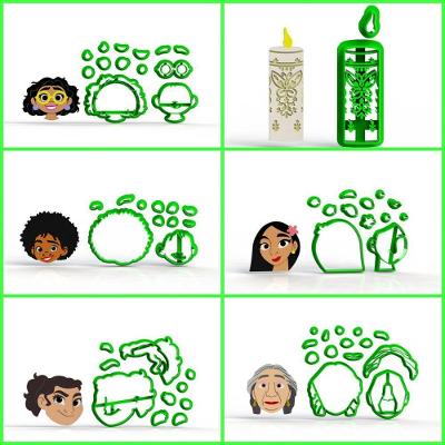 Cortador Encanto - Kit 6 Modelos(Personagens+Vela) 5 Cm