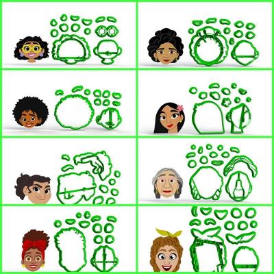 Cortador Encanto - Kit 8 Personagens Modulares 5 Cm