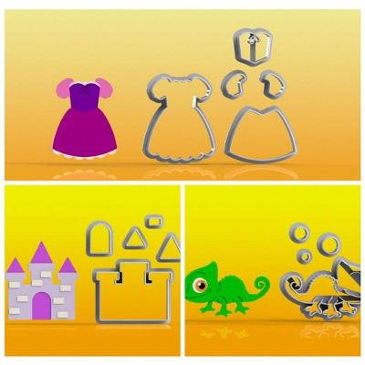 Cortador Kit Rapunzel 3 Modelos Modulares 6 Cm