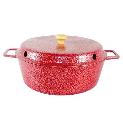 Forma Bolo Craqueada Com Cone Alumínio Fundido Vermelha 24Cm