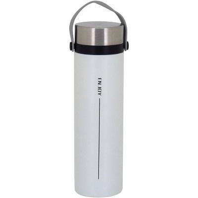 Enjoy Garrafa Térmica 23X6X6Cm 450Ml Inox Branco Parede Dupla