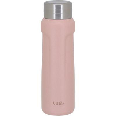 Just Life Garrafa Térmica 23X7X7Cm 500Ml Inox Rosa Parede Dupla