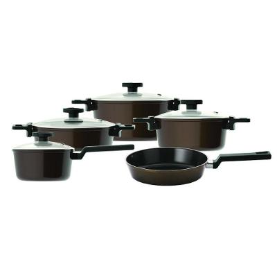 Conjunto De Panelas Neoflam Reverse Aluminio Forjado Com Revestimento Cerâmico Indução Marrom