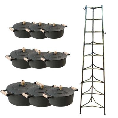 Jogo Caçarolas Tampa De Ferro 16 A 32Cm Mais Paneleiro