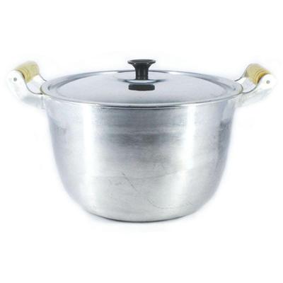 Caldeirão Alumínio Fundido Polido Alça De Madeira 22Cm
