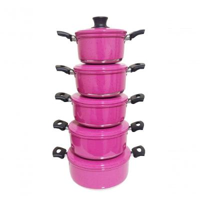 Jogo 5 Panelas Alumínio Grosso Resistente Rosa Pig Belmar