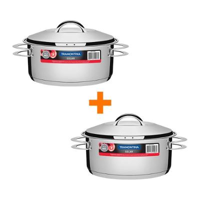 Kit - 2 Panelas Aço Inox Fundo Triplo Solar 4,7l Pit 1 - Tramontina
