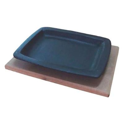 Jogo 5 Tepan 16x20cm Ferro Fundido e 5 Aparador em Madeira