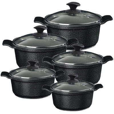 Jogo Panela Preto Craq Antiaderente Cerâmica Javali Aa 16A24