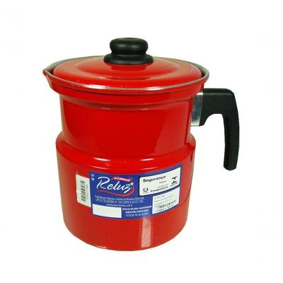 Leiteira Fervedor Com Apito Vermelha Esmaltada 2.3l Reluz