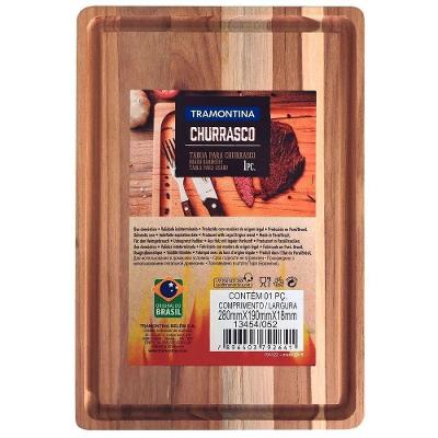 Tabua Retangular Tramontina Em Madeira Para Churrasco 40x27cm - Casa Dos Fogões