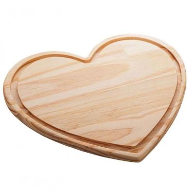 Tabua De Corte De Madeira Woodart Pinus Coração 25X22X2Cm