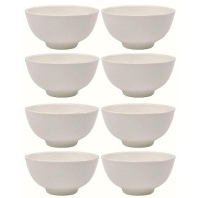 Jogo 8 Tigelas Cumbuca Porcelana Clean Branca 350ml