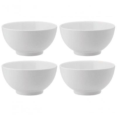 Jogo Tigela Bowl Porcelana Clean Branca 350ml 4 Unidades