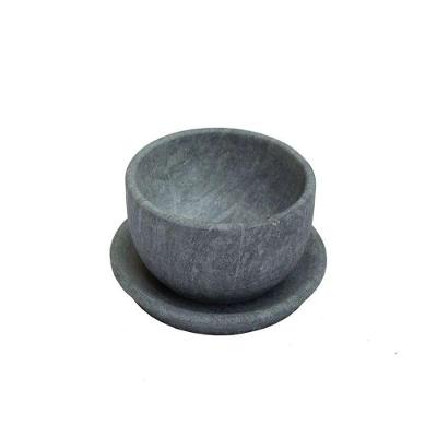 Tigela Bowl Com Prato Pedra Sabão 550Ml