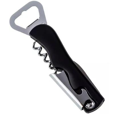 Saca Rolhas 2 Em 1 Inox Facil De Utilizar E Manusear Preto