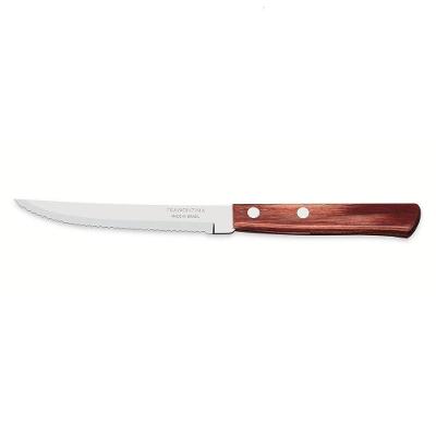 Faca Para Churrasco 5" Tramontina Em Aço Inox E Cabo Em Madeira Polywood Vermelho Tramontina