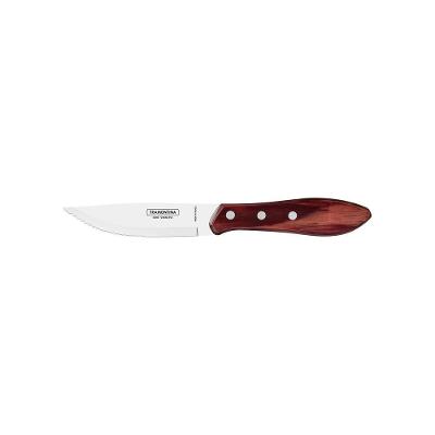 Faca Para Churrasco Jumbo Com Lâmina Em Aço Inox E Cabo De Madeira Polywood Vermelho 5"