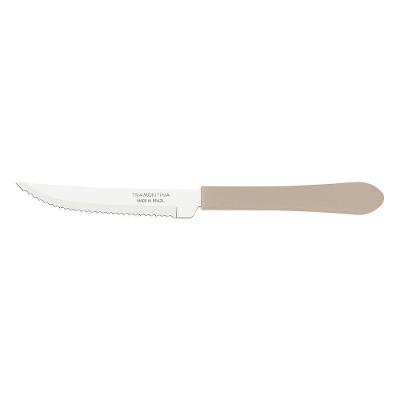 Faca Para Churrasco Leme Com Lâmina Em Aço Inox E Cabo De Polipropileno Cinza 4"