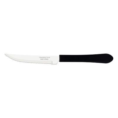 Faca Para Churrasco Leme Com Lâmina Em Aço Inox E Cabo De Polipropileno Preto 4"