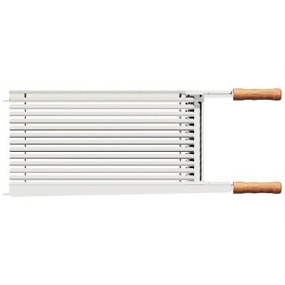 Grelha Tramontina Churrasco Em Aço Inox Com Cabo De Madeira Natural 50x41 Cm Tramontina