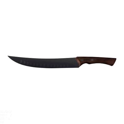 Faca Para Carne Churrasco Black Com Lâmina Em Aço Inox Escurecido E Cabo De Madeira 10"
