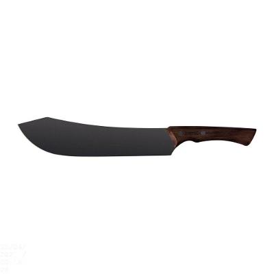 Faca Para Carne Churrasco Black Com Lâmina De Aço Inox Escurecido E Cabo De Madeira 10"