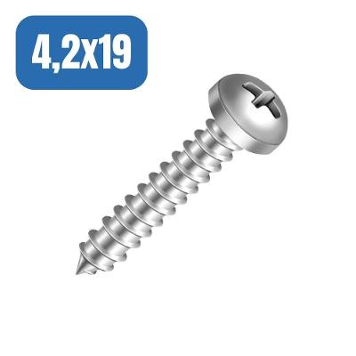 Parafuso Auto Atarraxante Panela Phillips - Ciser 4,2x19 - 500 Peças