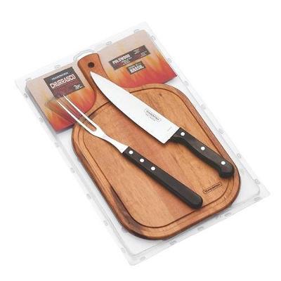 Jogo Para Churrasco Inox 3 Pçs Polywood Tramontina