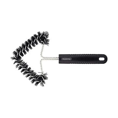 Escova Para Grelha Churrasco Com Estrutura De Aço Inox Com Cerdas De Nylon E Cabo De Poli